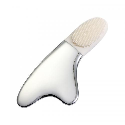 2 in 1 Silicone face scraping board Zinc alloy heart-shaped scraping Massage Roller eye massage