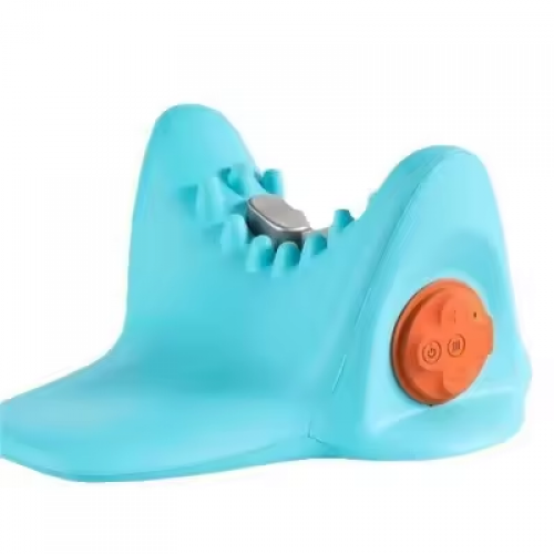 Blue Electric Portable Multi-Functional Cervical Massage Pillow Vibration Kneading Cervical Repair Traction Home Neck Massage