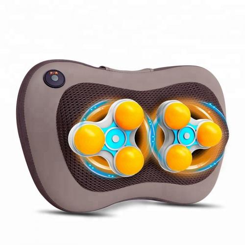 Car Home Use Electric Roll Heat Deep Kneading Body Head Back Shoulder Neck Infrared Shiatus Cushion Massage Pillow with Heating