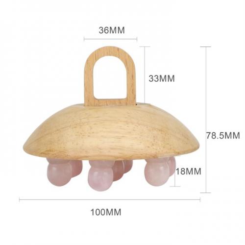Jade Comb Pink Crystal Ladies Head Care Massage Wide Tooth Beechwood Finger Ring Comb Jade Massage Comb